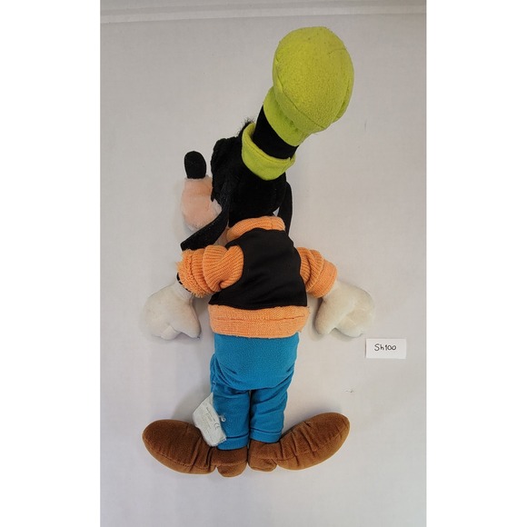 Disney Goofy Plush Stuffed Toy Orange Sweater Blue Pants Green Hat - Picture 3 of 4